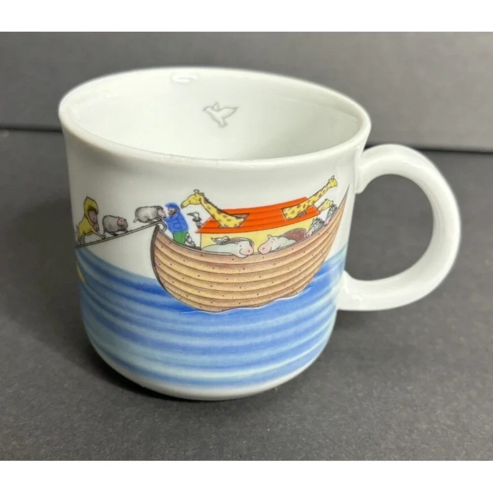 Royal Worcester Noahs Ark Bowl and Mug Childs Set Porcelain Penny Ives Vintage